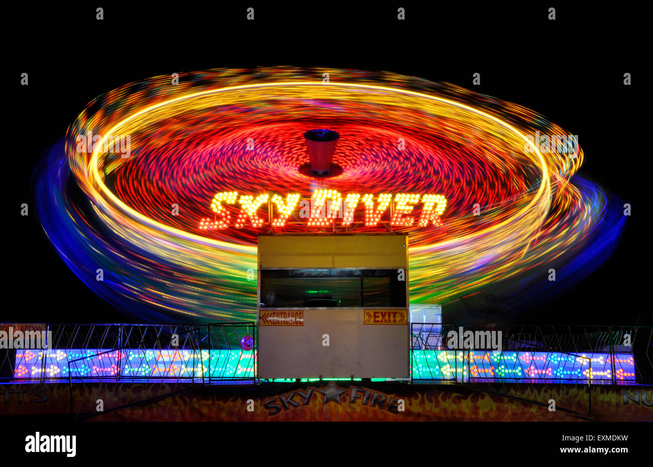 Una filatura fiera ride Foto Stock