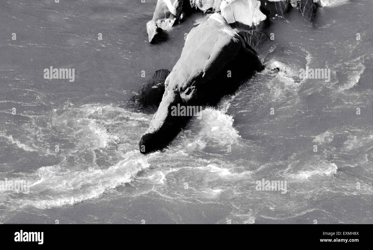 Fiume Himalaya ; Himachal Pradesh ; India ; Asia ; Asia ; Indiano ; vecchio quadro d'annata del 1900 Foto Stock