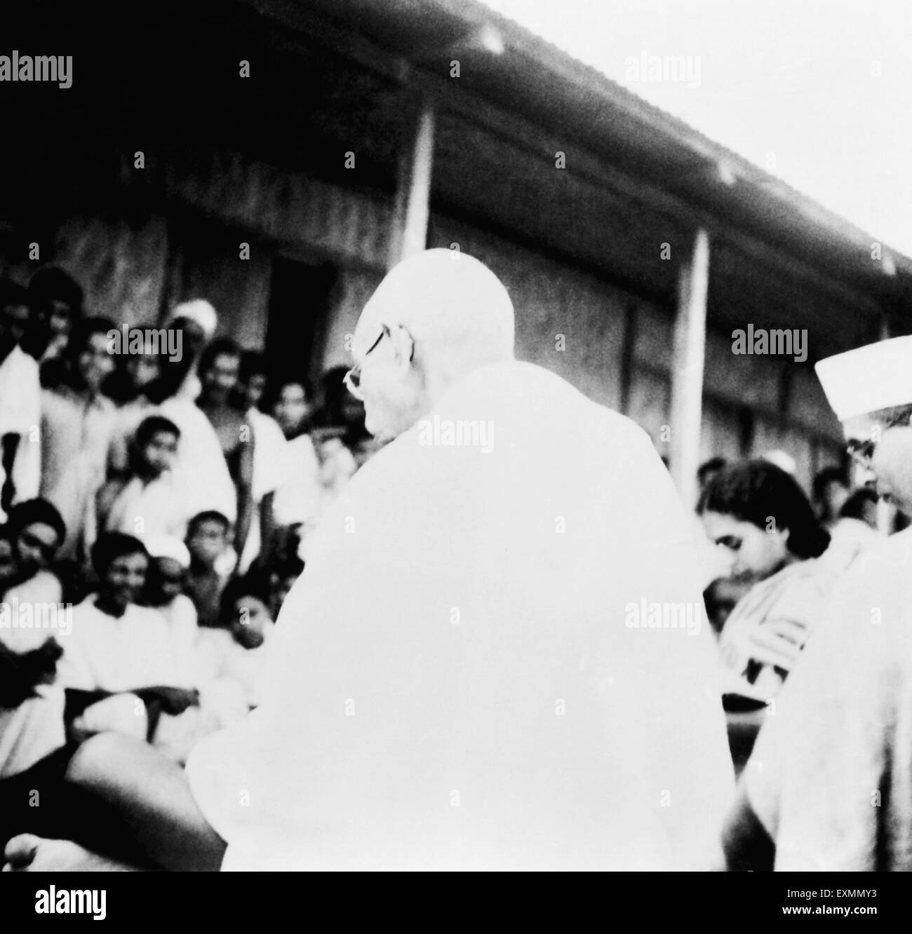 Il Mahatma Gandhi incontro pubblico 1945 Foto Stock