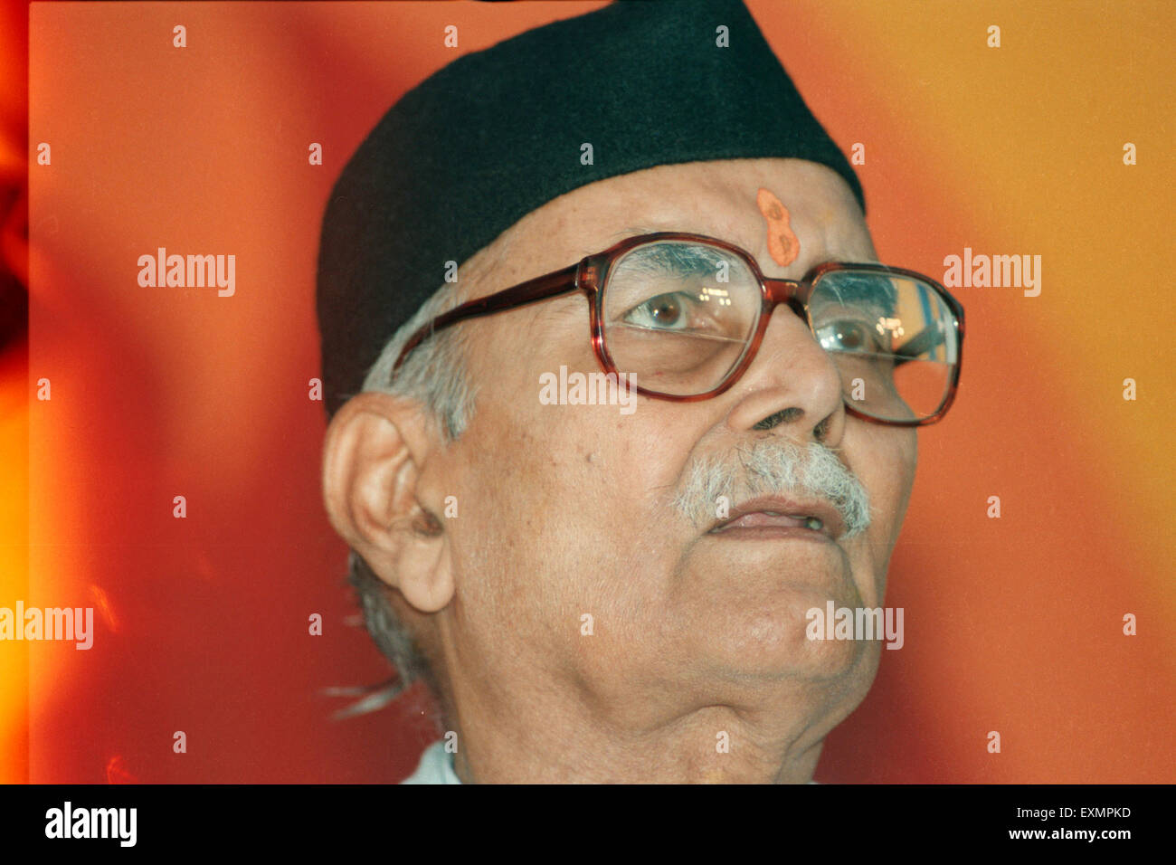 Prof. Rajendra Singh popolarmente chiamato Rajju Bhaiya, era la quarta Sarsanghchalak del RSS Rashtriya Swayamsevak Sangh Foto Stock