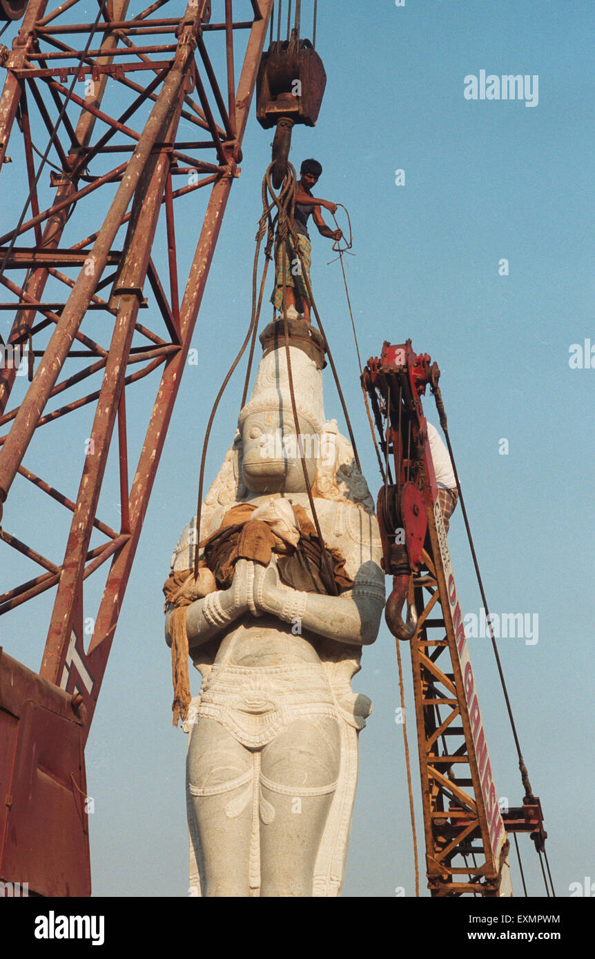 Hanuman idolo Nerul installazione tempio nuovo Bombay Mumbai India Maharashtra Foto Stock