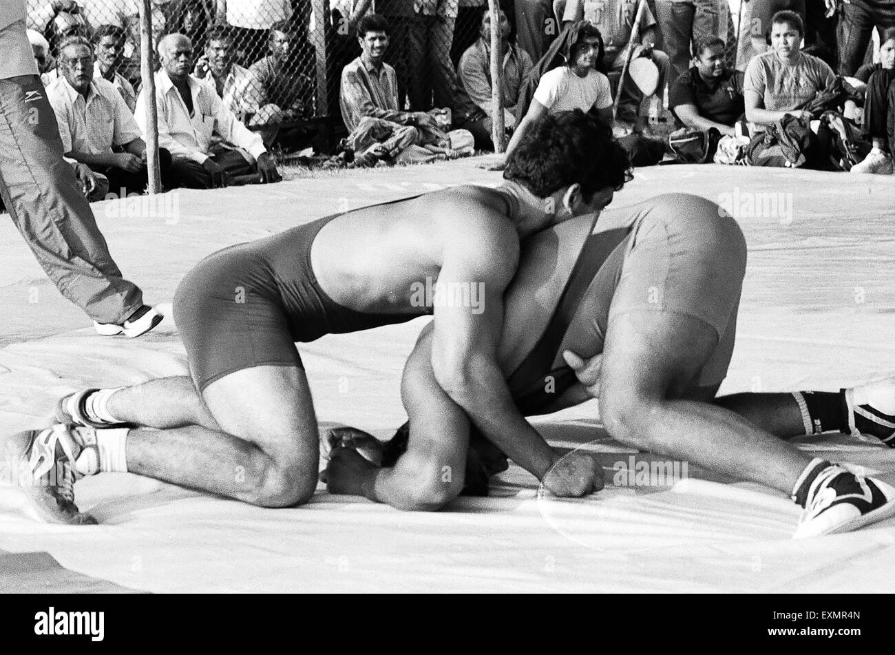 Concorso di wrestling, Dussehra Festival Celebration, Mysore, Mysuru, Karnataka, India, Asia Foto Stock