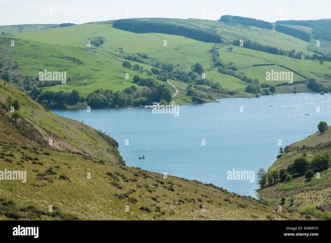 Erogazione di 6 milioni di case con acqua potabile. La contea di Powys,llyn,lago,clywedog,dam,serbatoio,Galles,metà,West, Foto Stock