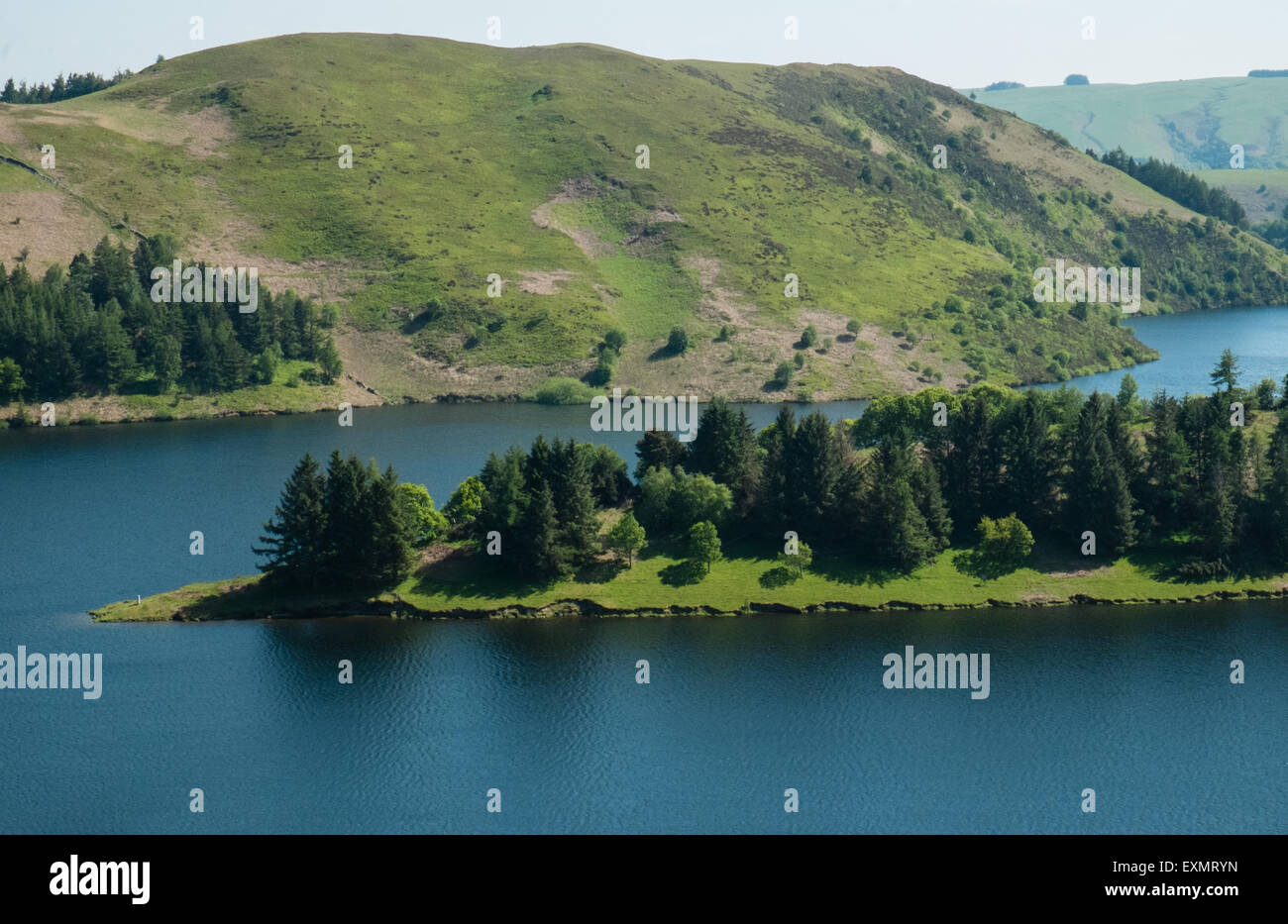 Erogazione di 6 milioni di case con acqua potabile. La contea di Powys,llyn,lago,clywedog,dam,serbatoio,Galles,metà,West, Foto Stock