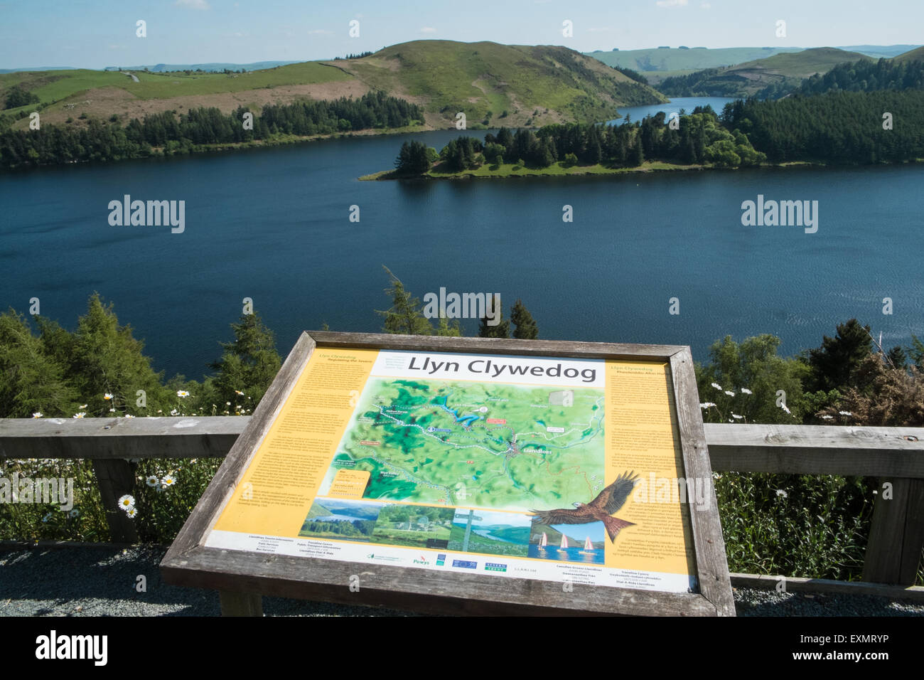 Erogazione di 6 milioni di case con acqua potabile. La contea di Powys,llyn,lago,clywedog,dam,serbatoio,Galles,metà,West, Foto Stock