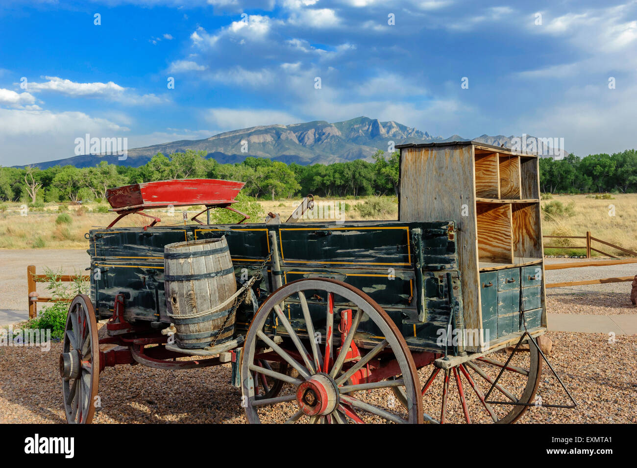 Bain Chuckwagon [Sandia Mountains] "Santa Ana Pueblo' 'New Mexico " STATI UNITI D'AMERICA Foto Stock