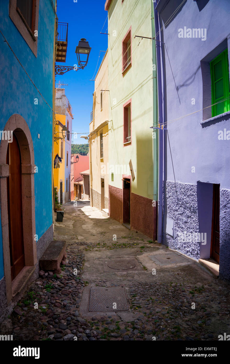 Bellissima città di Bosa in Sardegna, Italia Foto Stock