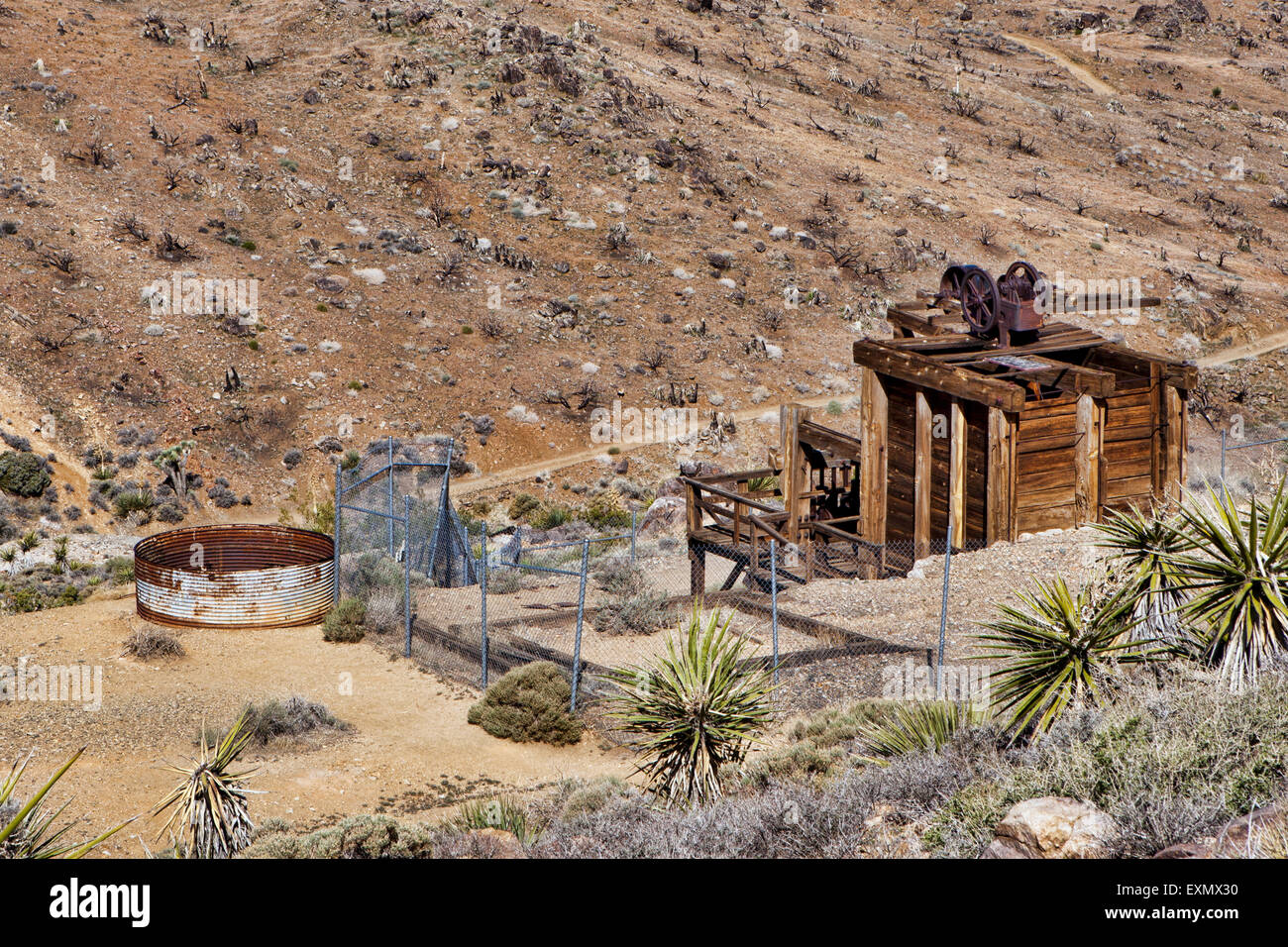 Lost Horse Mine a Joshua Tree National Park, California, Stati Uniti d'America. Foto Stock