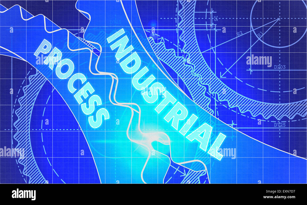 Processo industriale su ruote dentate. Modello di stile. Foto Stock