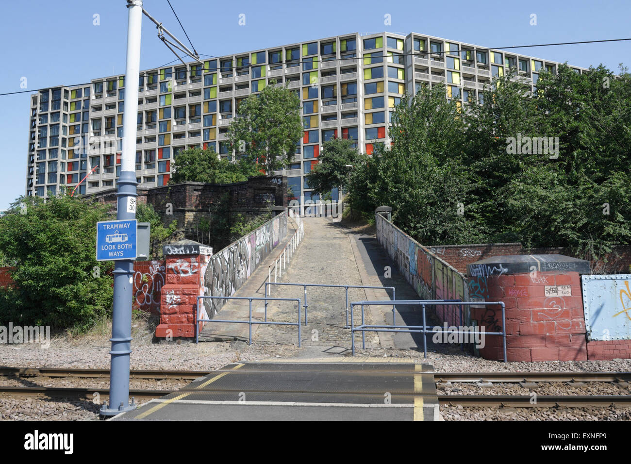 Ristrutturato, Park Hill Flats Sheffield, Inghilterra. proprietà abitative sociali nel centro della città Foto Stock