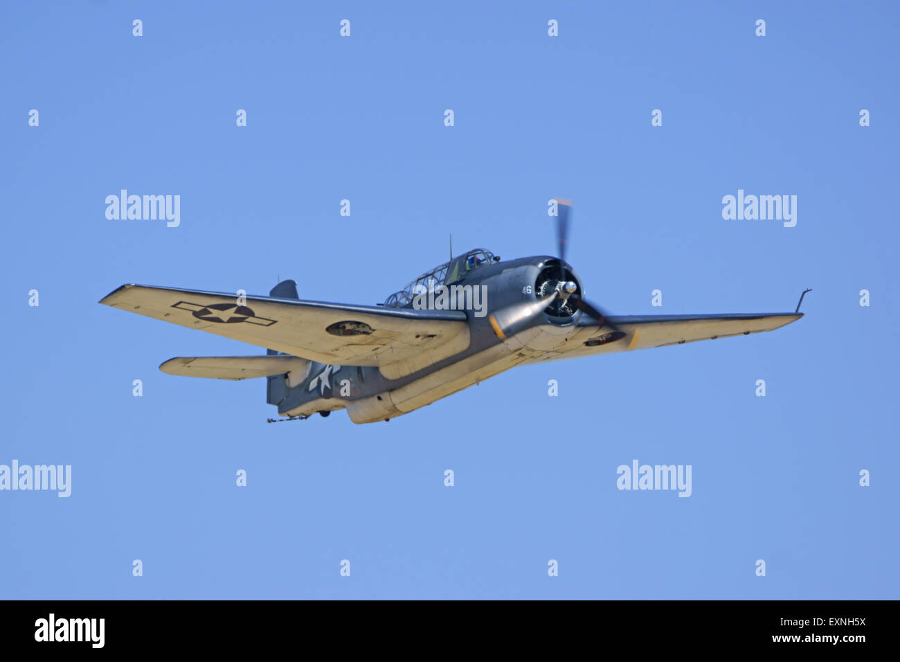 WWII Dive Bomber aeroplano a Air Show Foto Stock