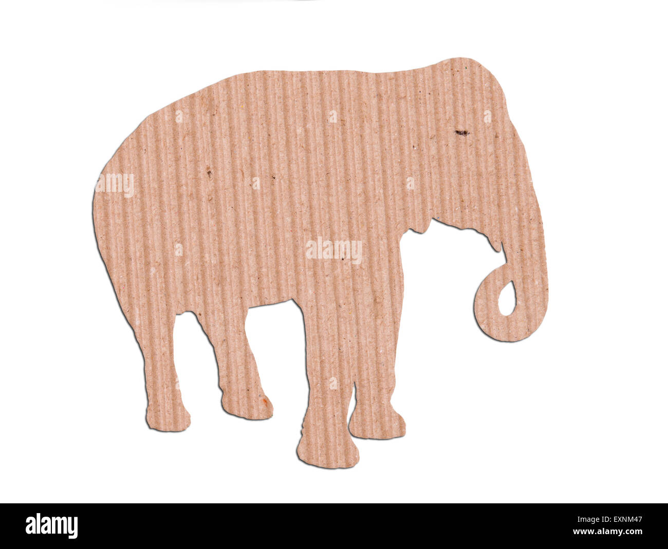 Forma di elefante box carta su sfondo bianco Foto Stock