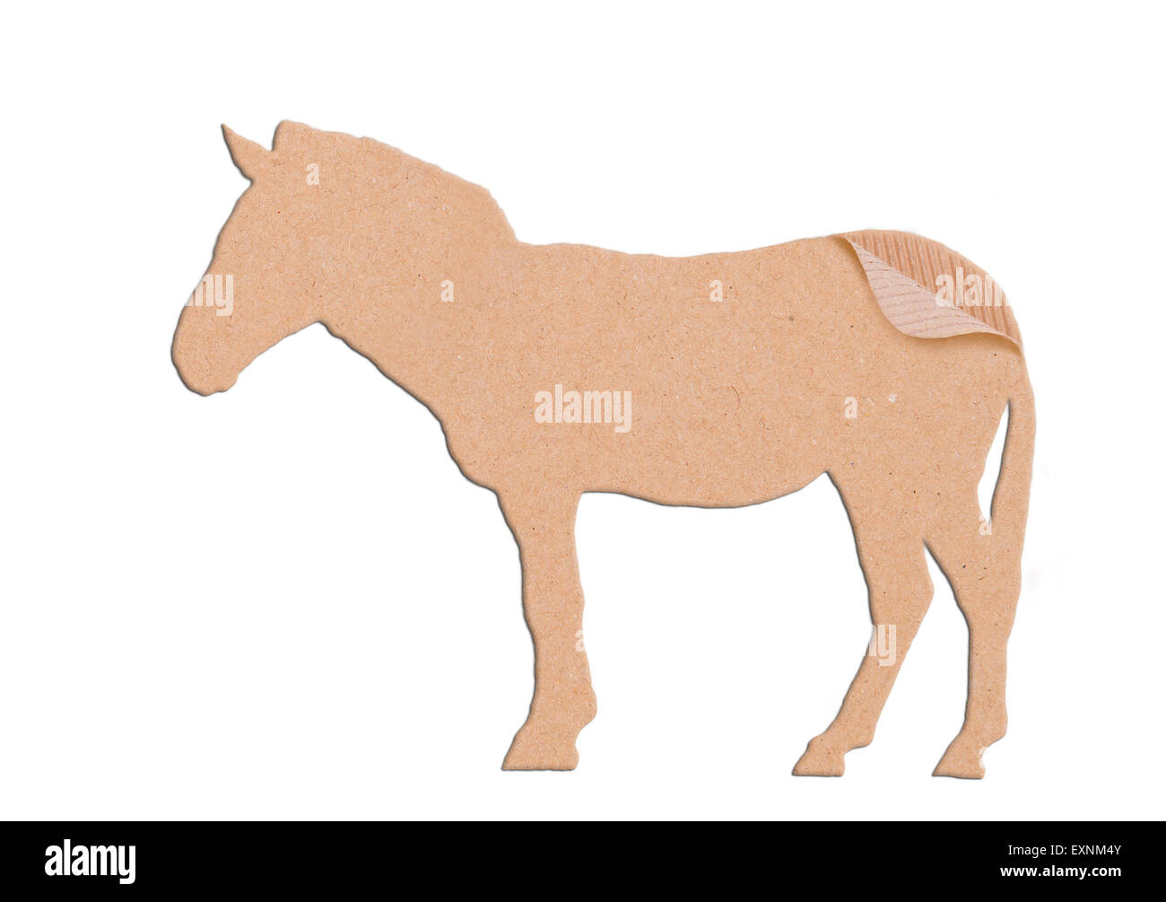 Zebra forma scatola di carta su sfondo bianco Foto Stock