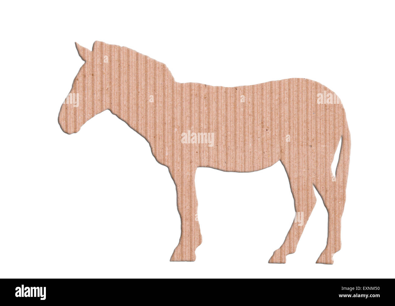 Zebra forma scatola di carta su sfondo bianco Foto Stock