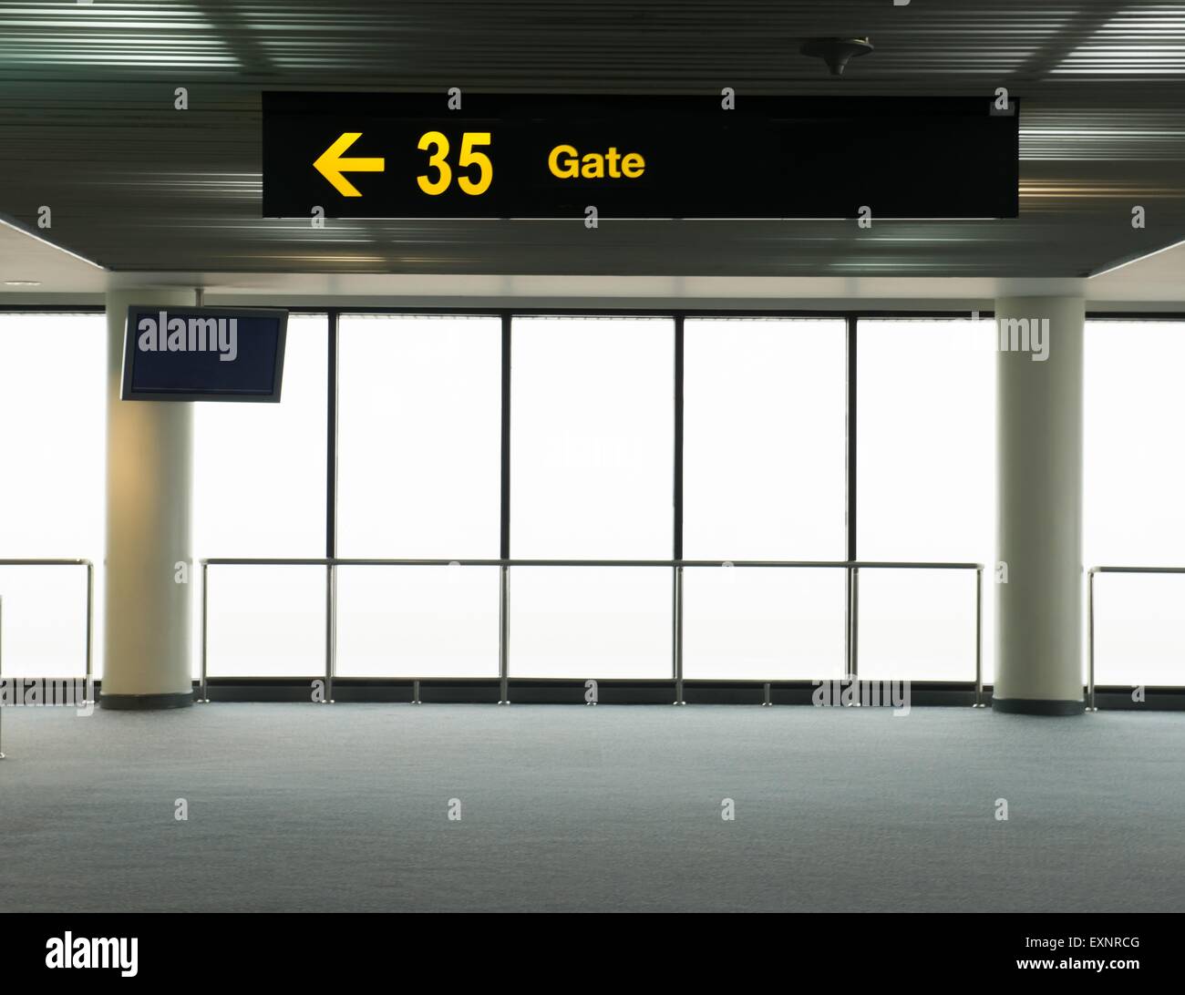 Sezione di attesa in aeroporto, gate 35 Foto Stock
