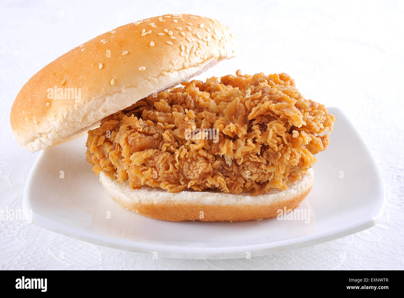 Pollo croccante Zinger Burger Foto Stock