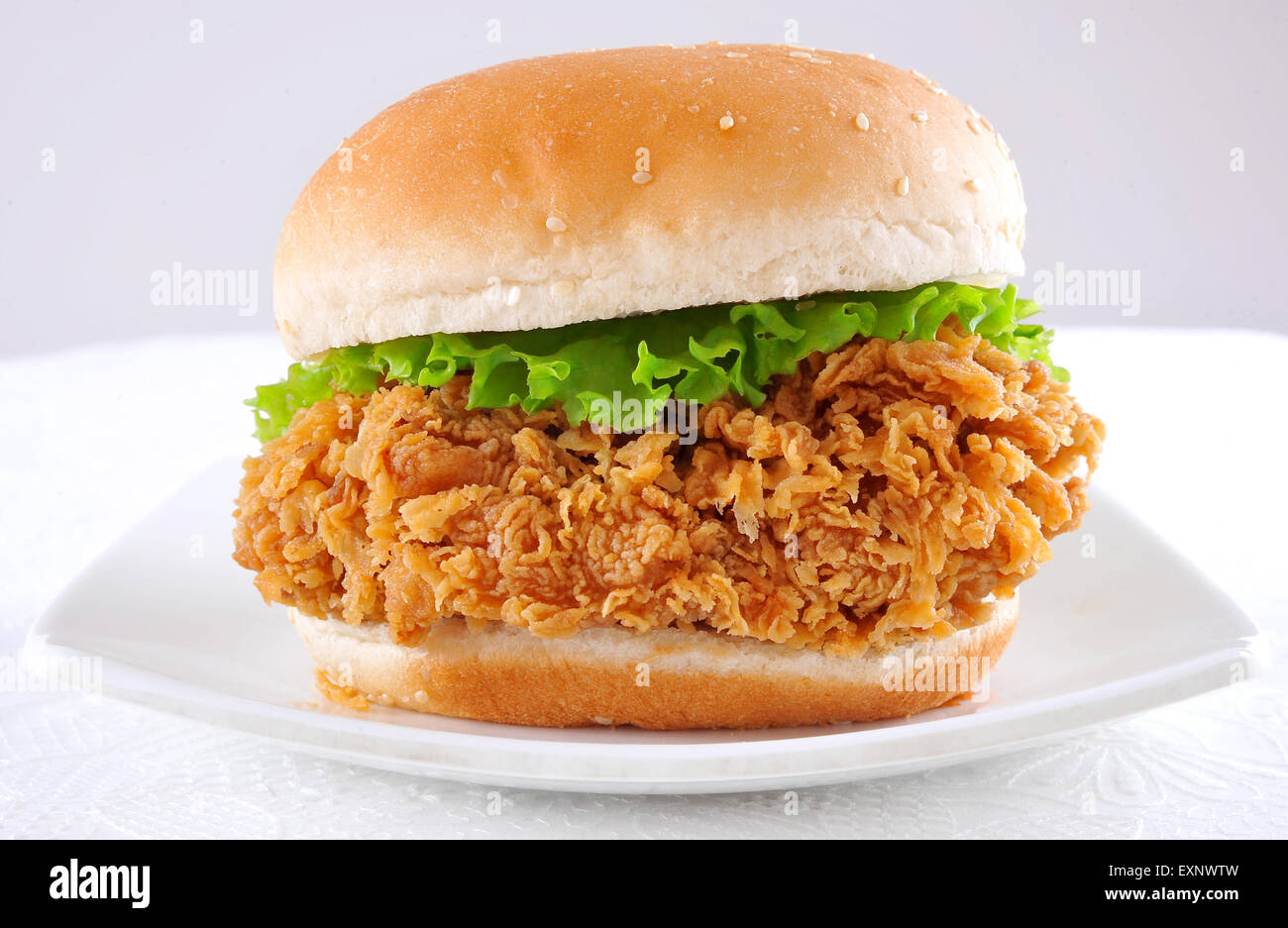 Pollo croccante Zinger Burger Foto Stock