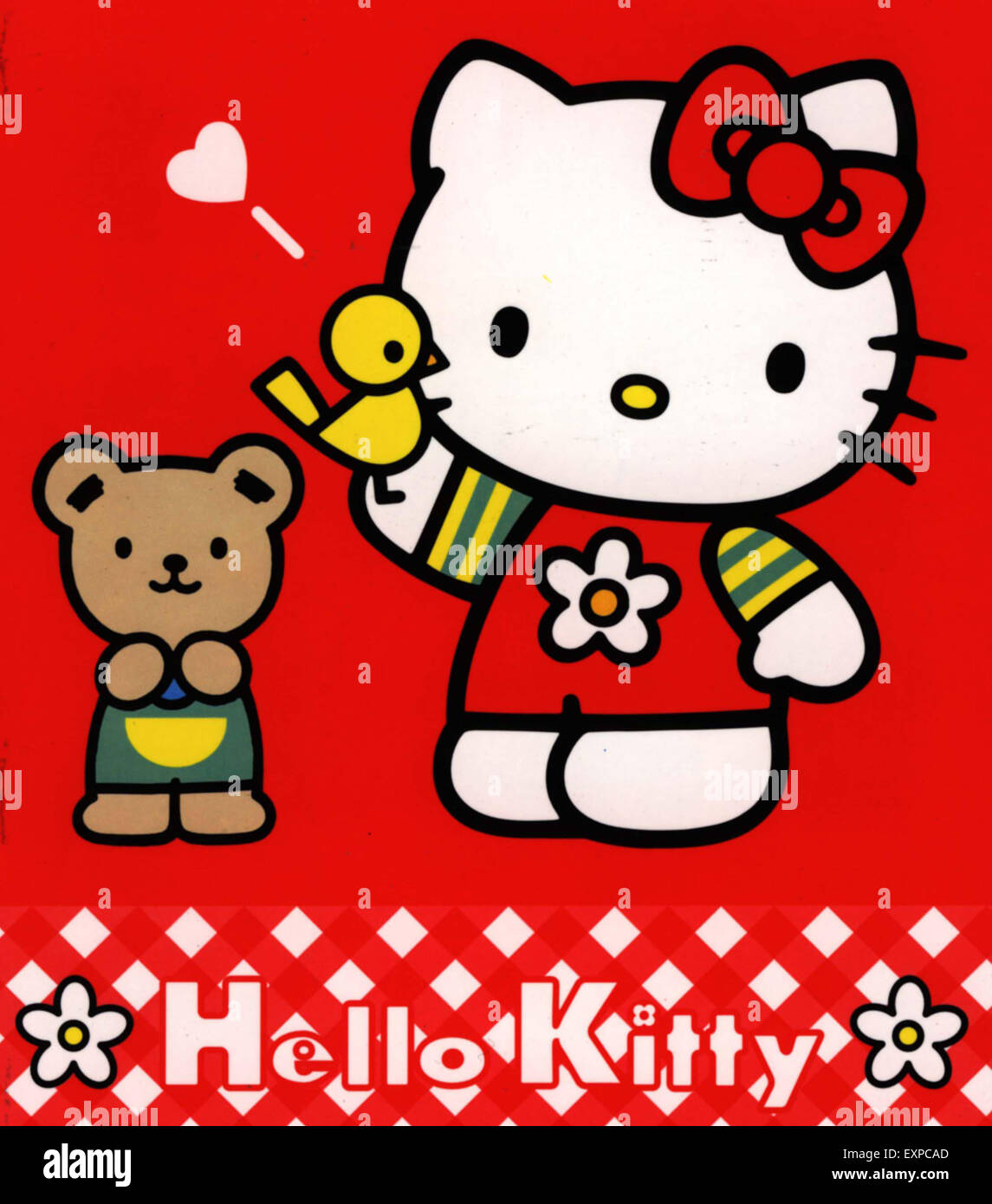 1990S UK Hello Kitty fumetto/ piastra Cartoon Foto Stock