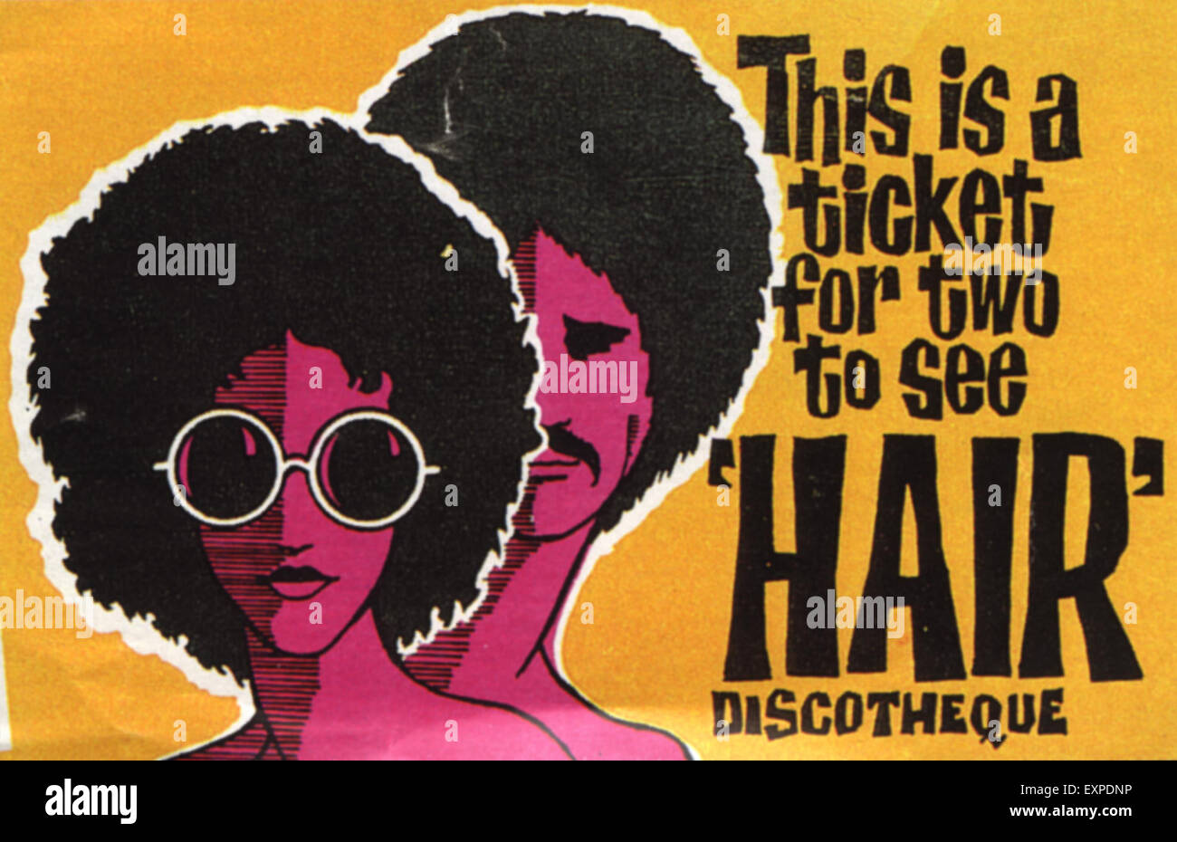 1960S UK Poster dei capelli Foto Stock