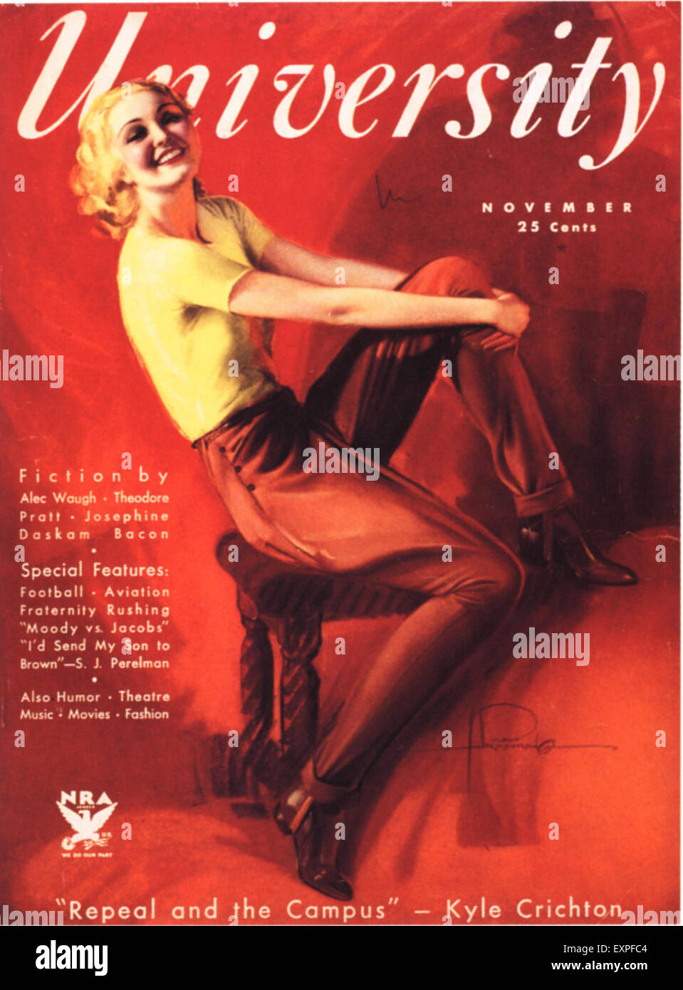 1910s USA rivista universitaria coprire Foto Stock