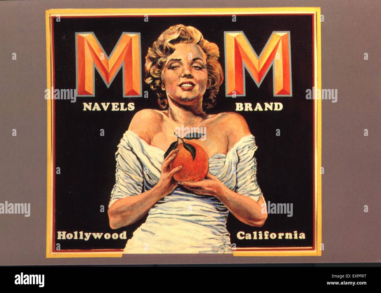 Anni Cinquanta USA cassetta da frutta arte etichetta Etichette Foto Stock