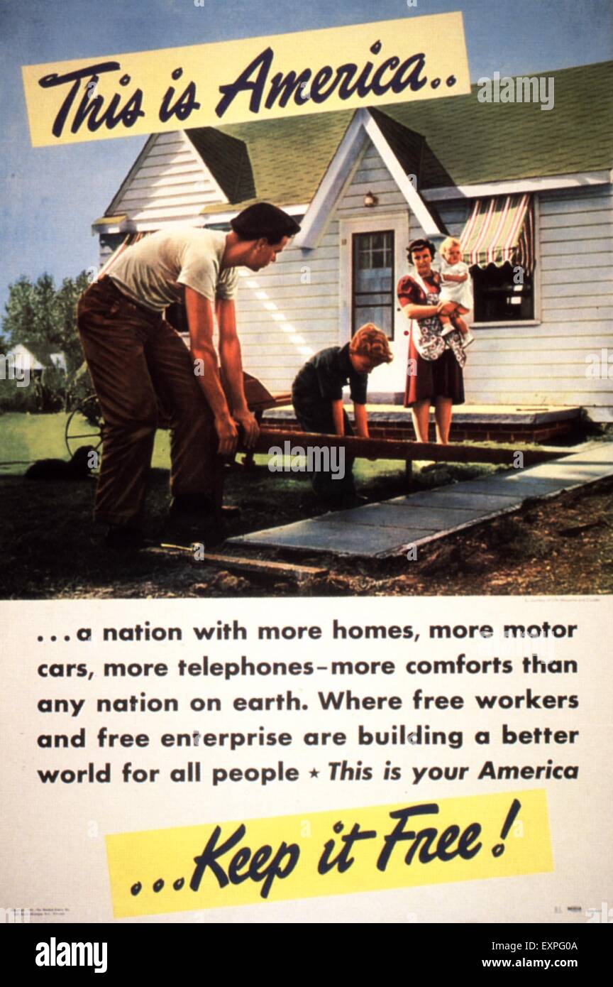 1940s USA Anti comunismo Magazine annuncio pubblicitario Foto Stock