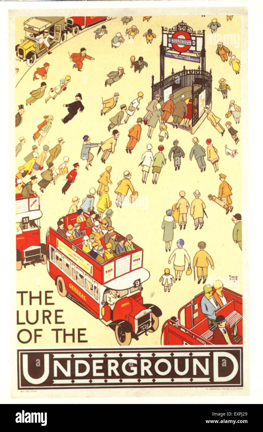 1930S UK London Transport Poster Foto Stock