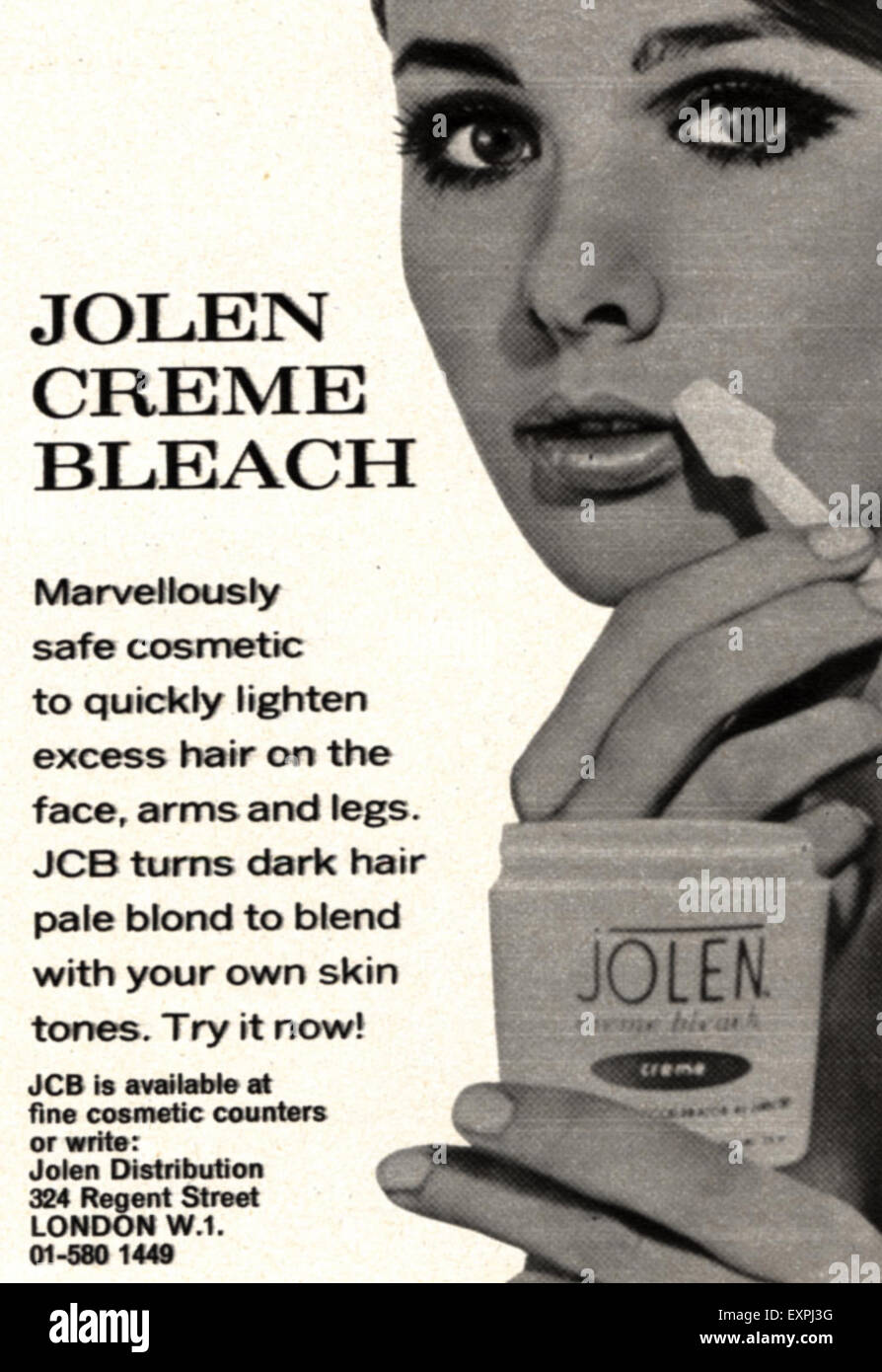 1960S UK Jolen Magazine annuncio pubblicitario Foto Stock