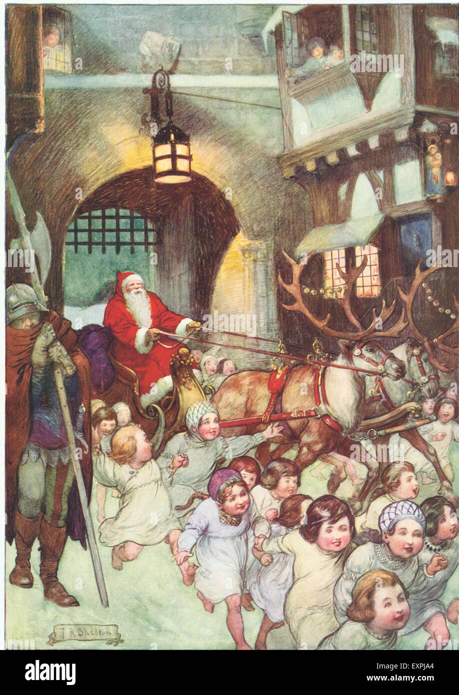 1930S UK Babbo Natale la piastra del magazzino Foto Stock