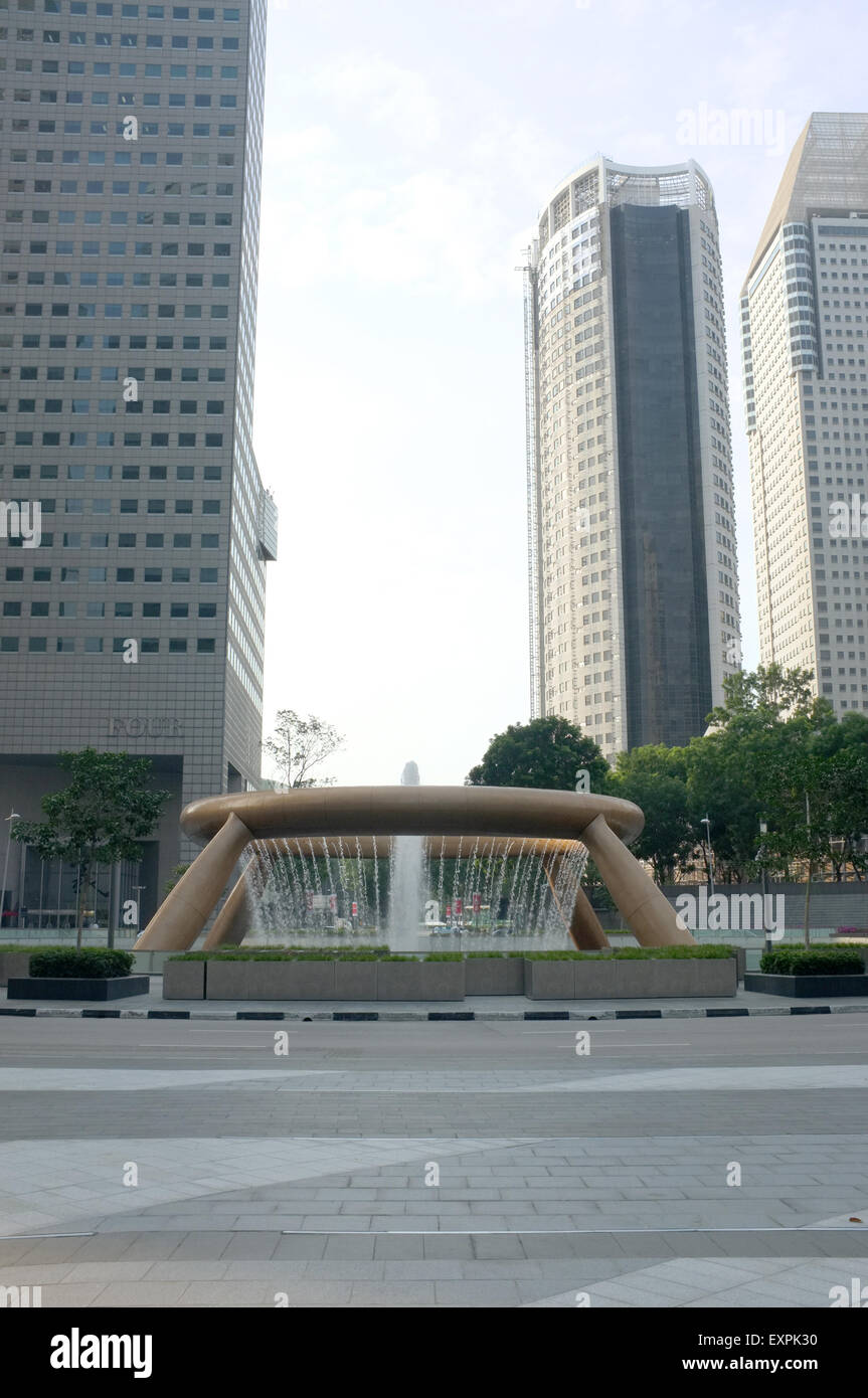 Fontana della Ricchezza in duck a Singapore Foto Stock