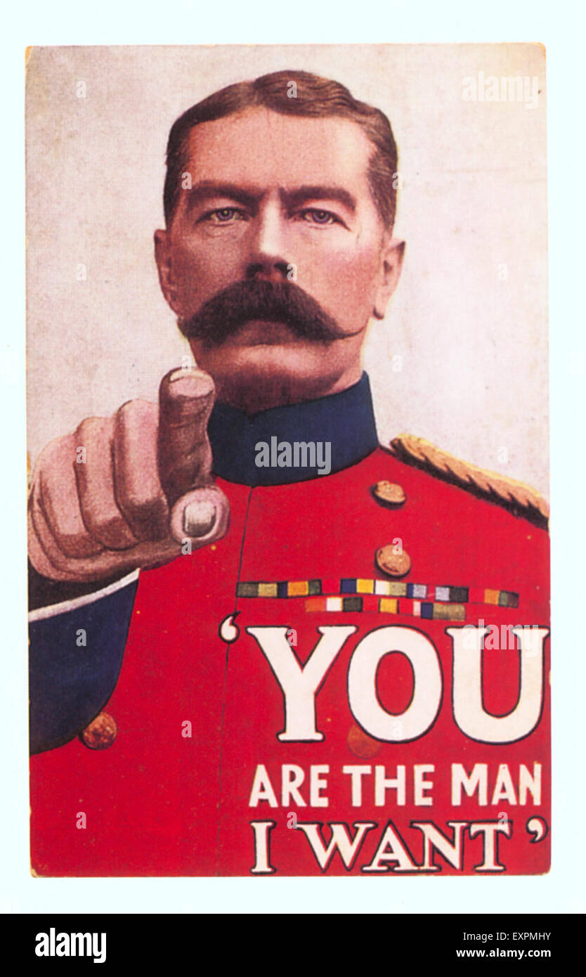 1910S UK Lord Kitchener poster di reclutamento Foto Stock