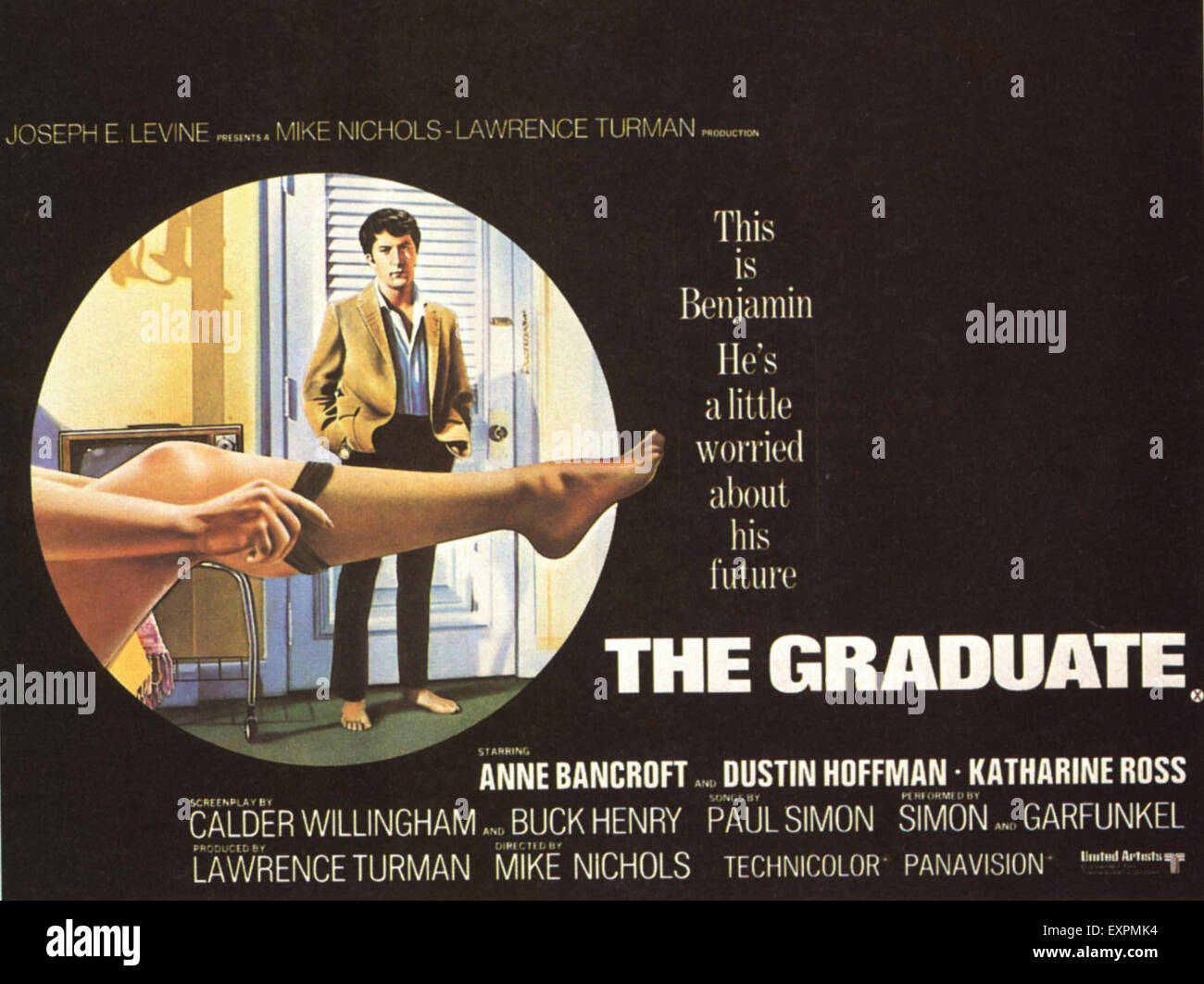 Anni sessanta USA il Graduate Film Poster Foto Stock