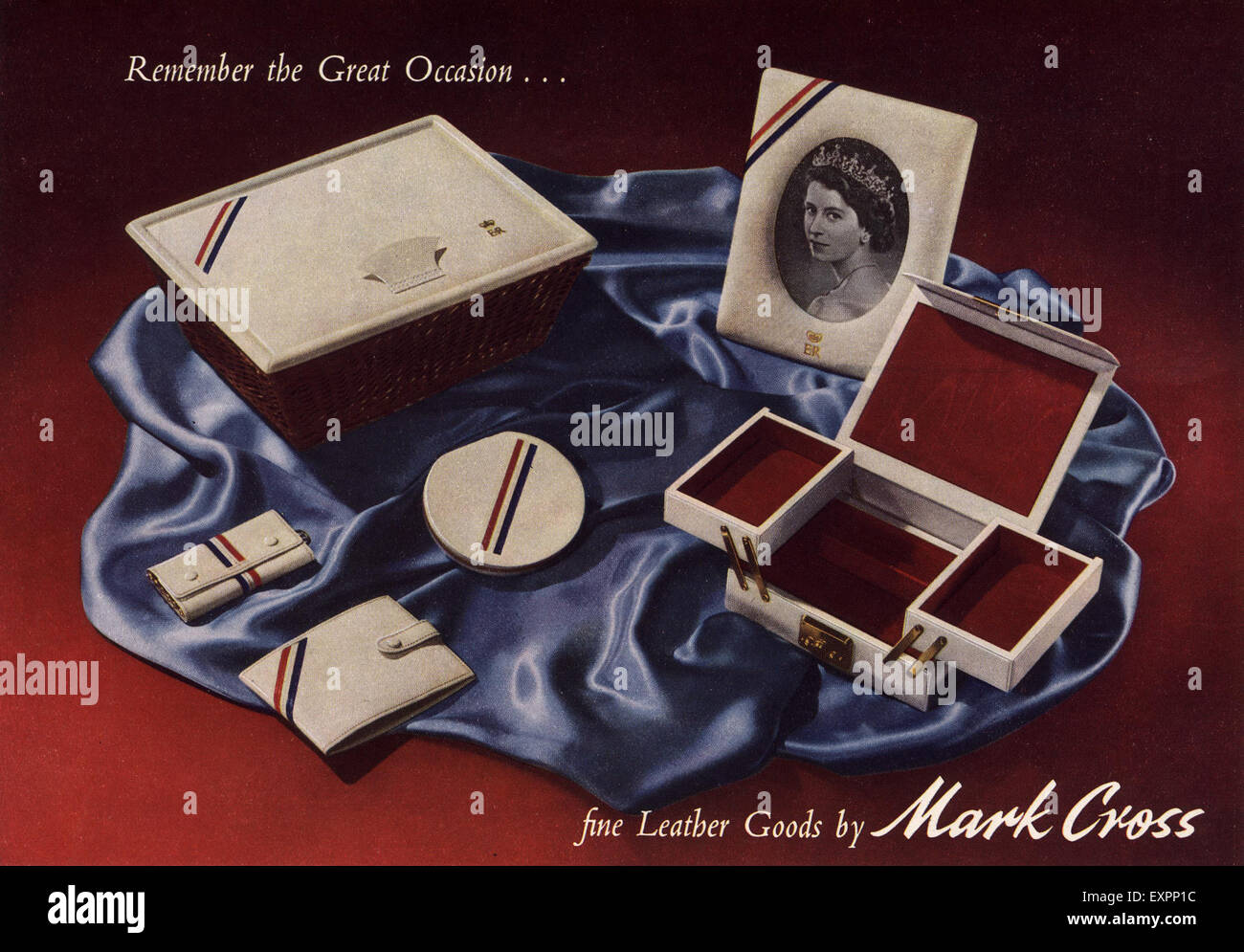 1950S UK Mark Cross Magazine annuncio pubblicitario Foto Stock