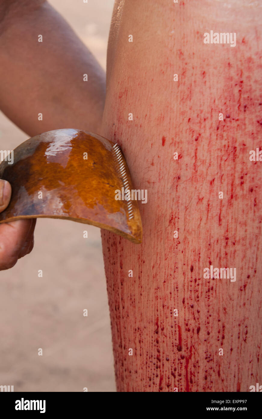 Xingu Parco indigeni, Mato Grosso, Brasile. Aldeia Matipu. Preparazione per la cerimonia Kuarup. Foto Stock