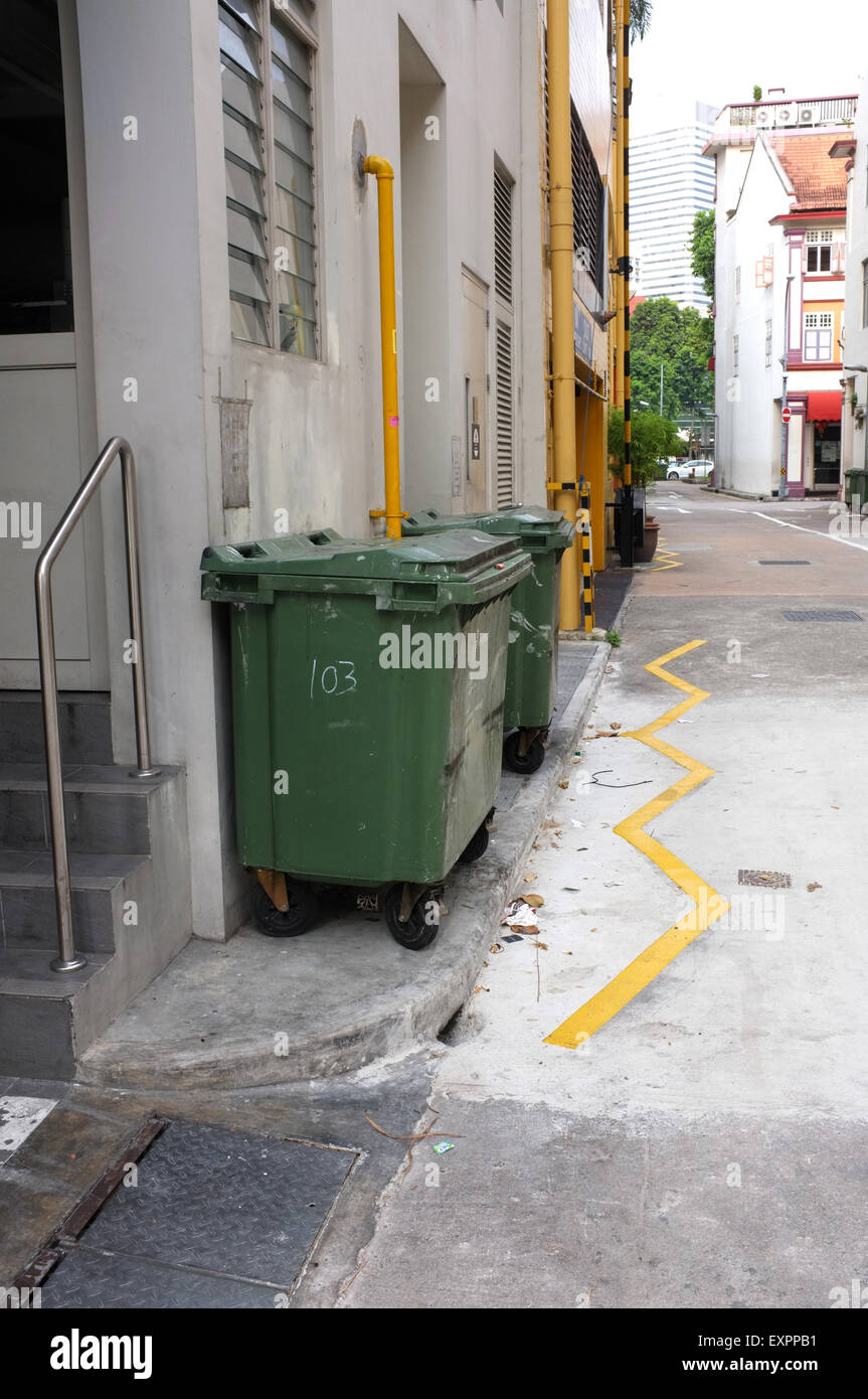 Verde nel cestino in luogo pubblico Foto Stock