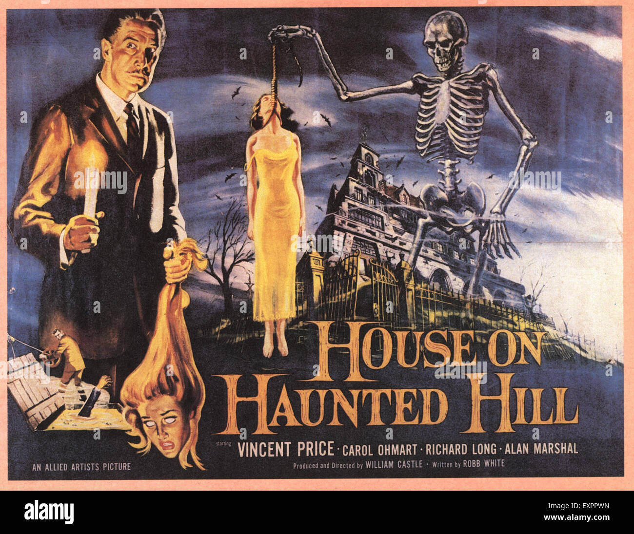 Anni Cinquanta USA House On Haunted Hill poster del film Foto Stock