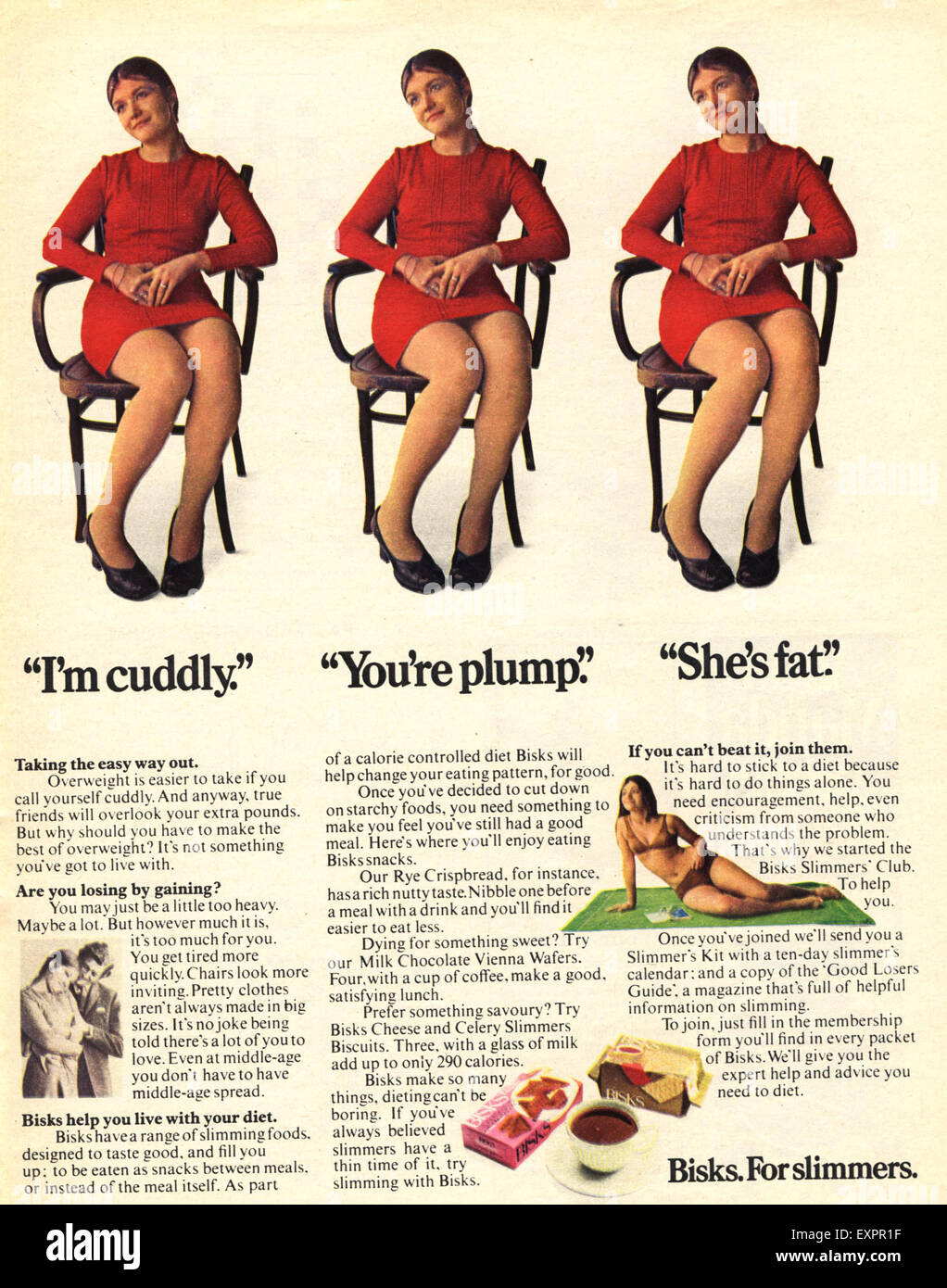 1970S UK Bisks Magazine annuncio pubblicitario Foto Stock