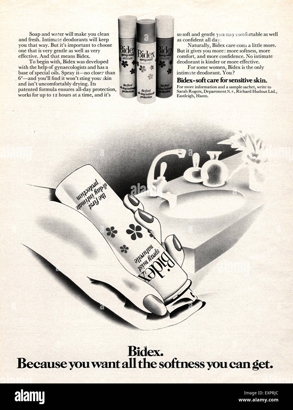 1960S UK Bidex Magazine annuncio pubblicitario Foto Stock