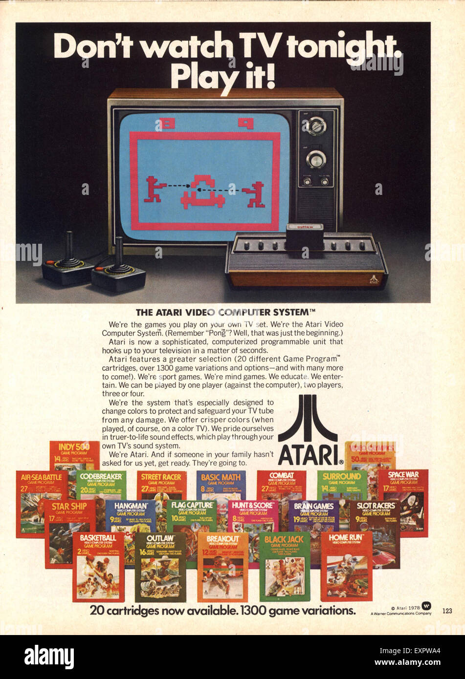 Anni ottanta USA Atari Magazine annuncio pubblicitario Foto Stock