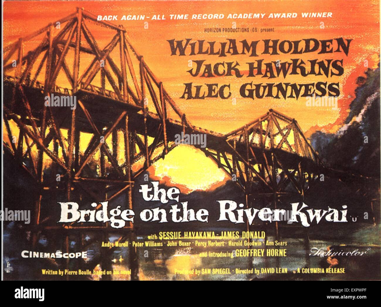 1950S UK Il Ponte sul Fiume Kwai Film Poster Foto Stock