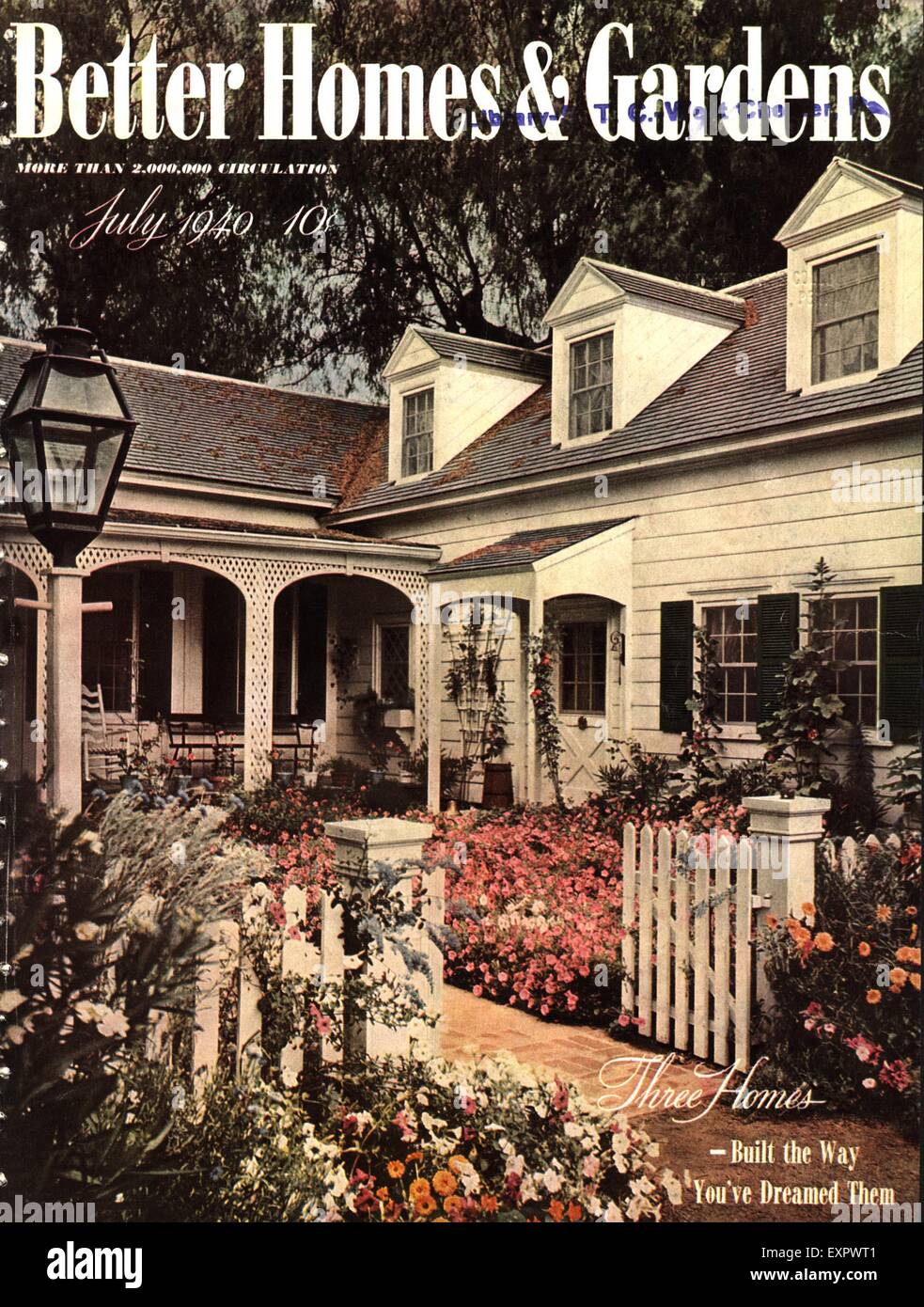 1930 USA meglio le case e i giardini Copertina Foto Stock