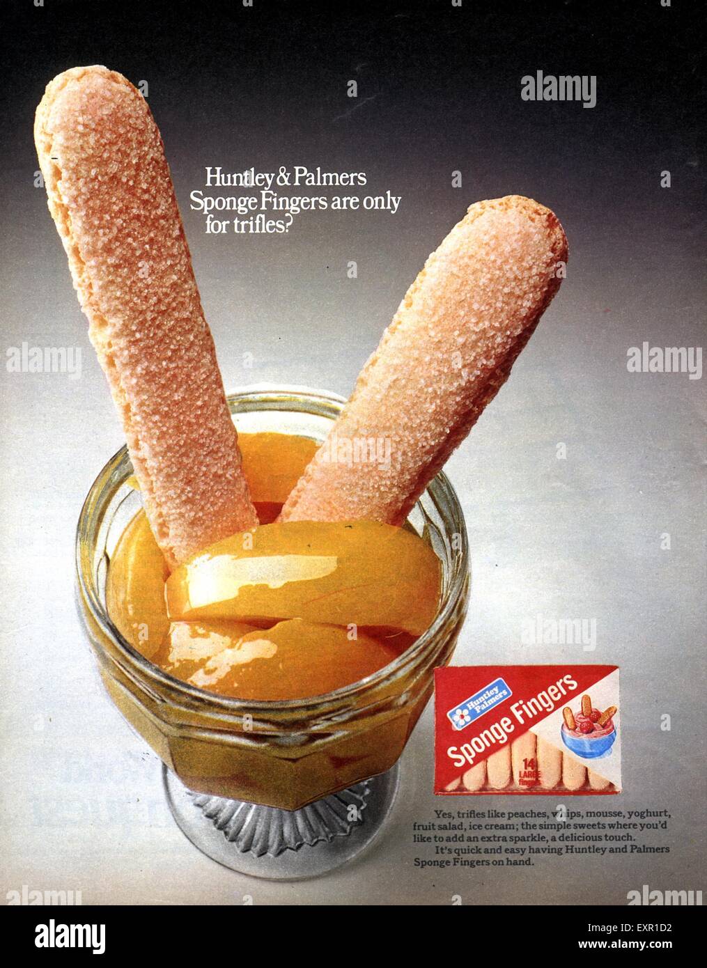 1970S UK Huntley e Palmers Magazine annuncio pubblicitario Foto Stock