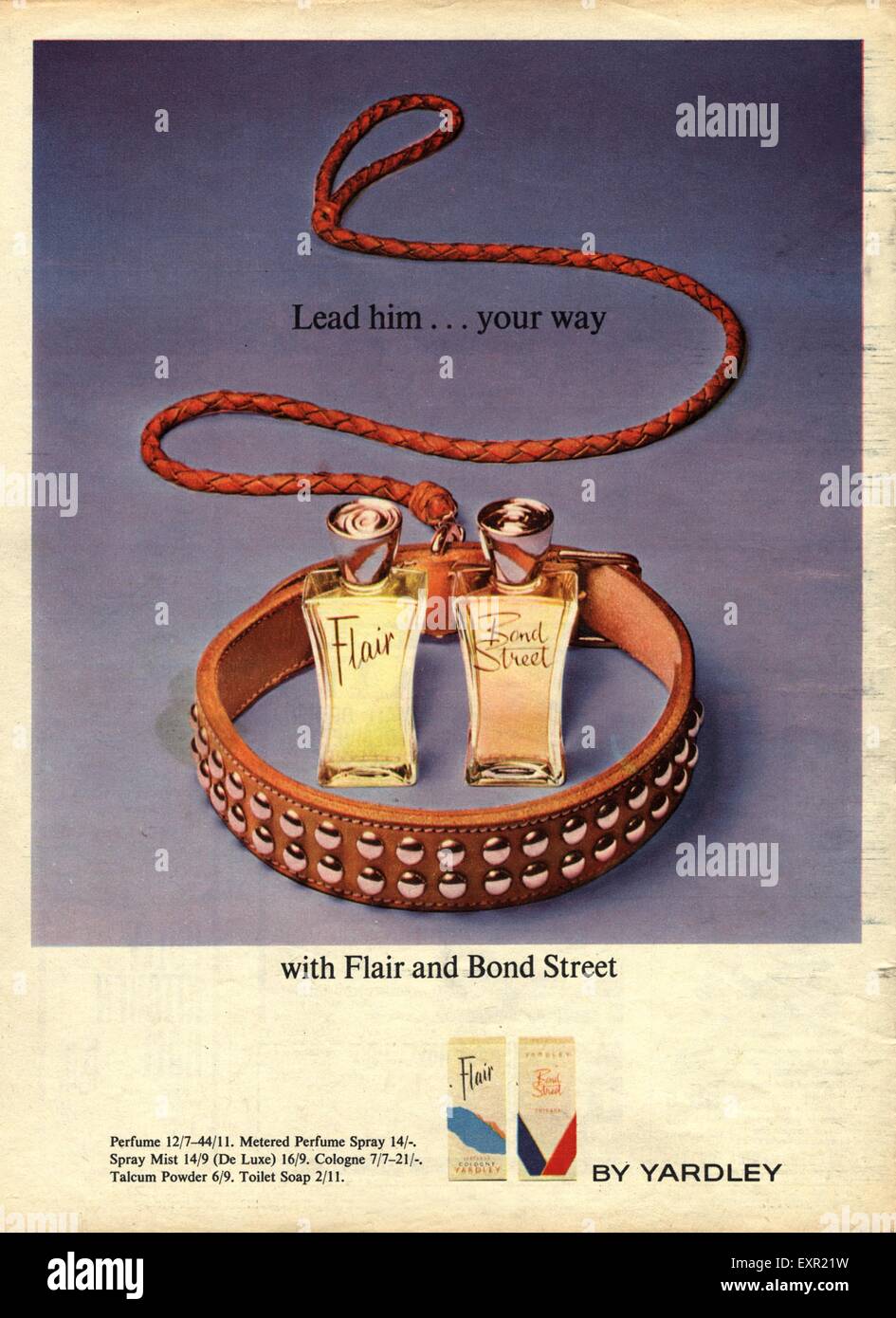 1960S UK Yardley Magazine annuncio pubblicitario Foto Stock