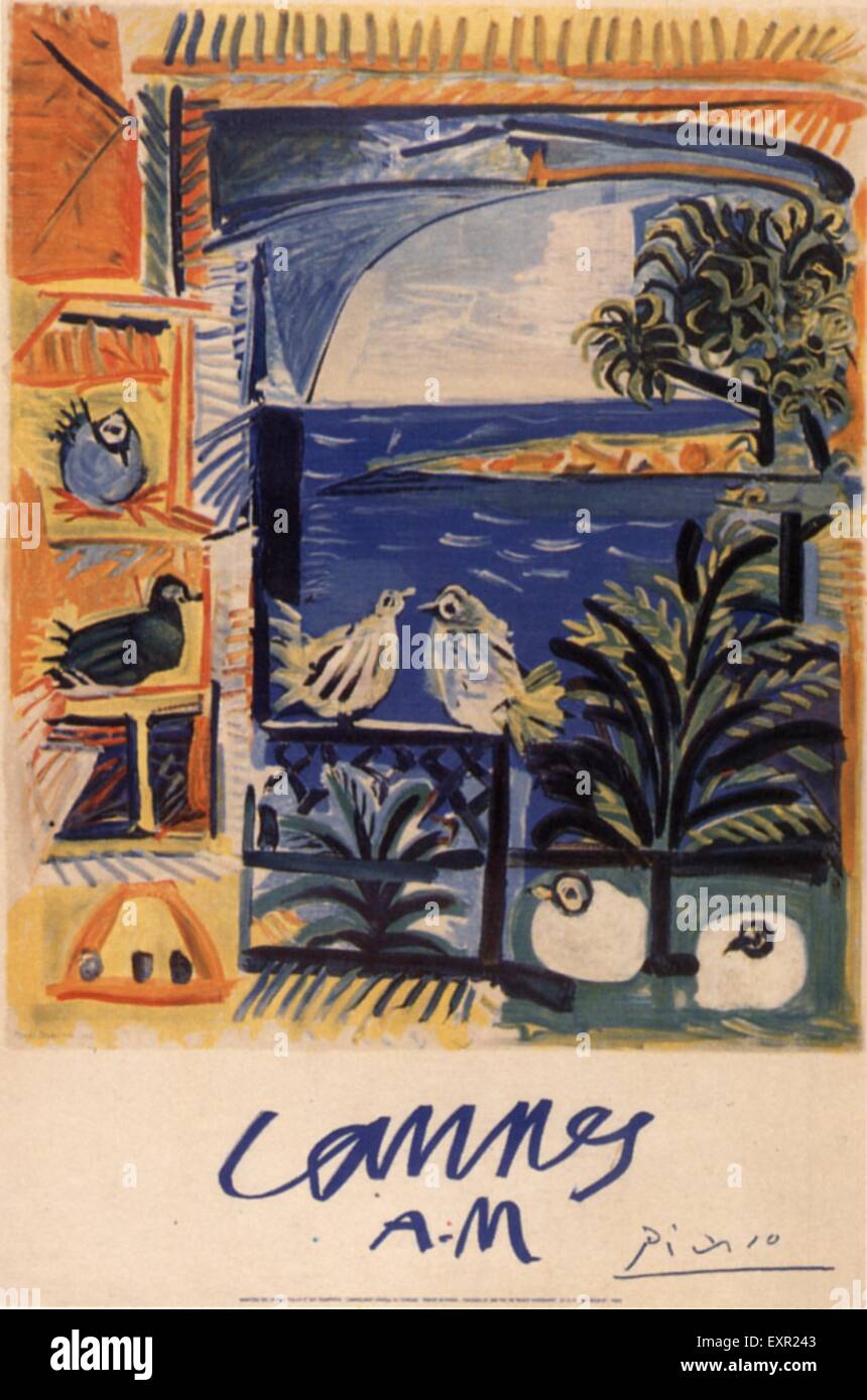 Anni sessanta Francia Cannes Poster Foto Stock