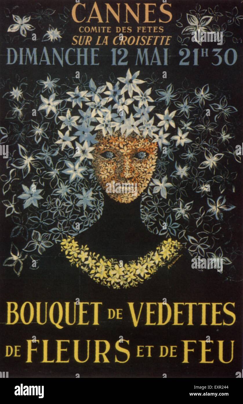 Anni sessanta Francia Cannes Poster Foto Stock