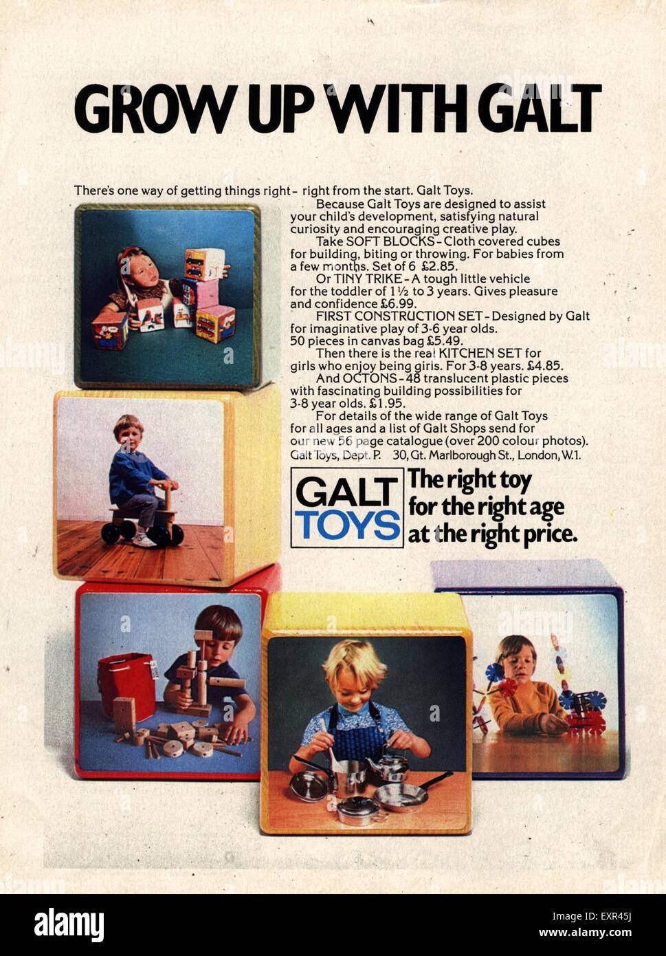 1960S UK Galt Magazine annuncio pubblicitario Foto Stock
