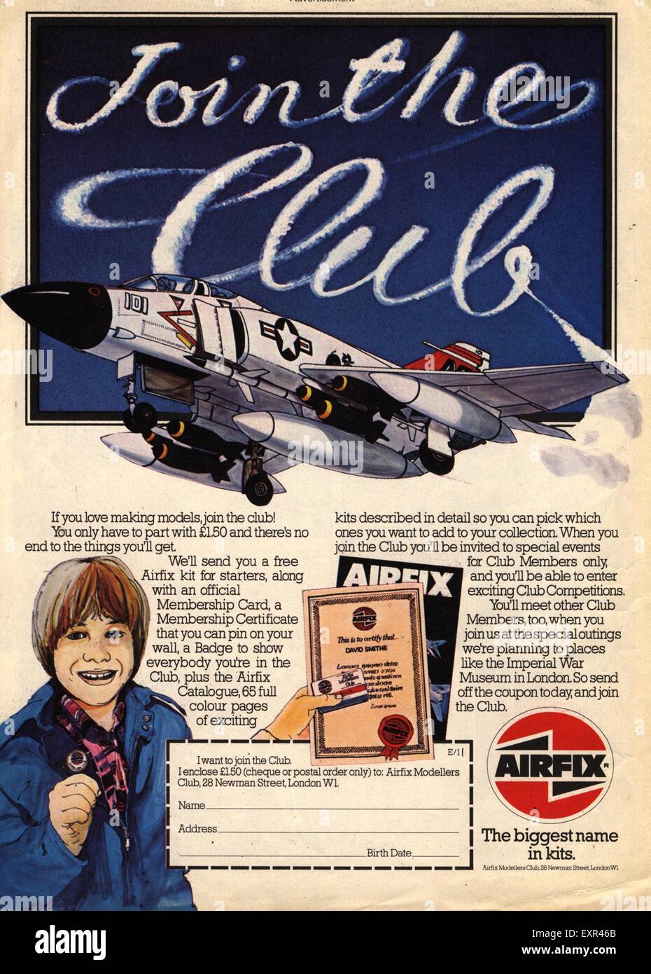 1970S UK Airfix Magazine annuncio pubblicitario Foto Stock