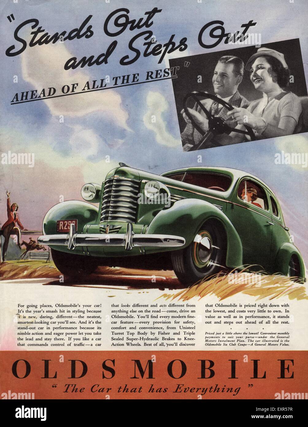 1930 USA Oldsmobile automobili Magazine annuncio pubblicitario Foto Stock