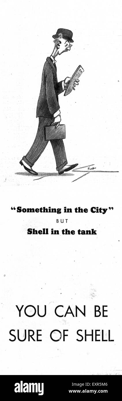 1930S UK Shell Magazine annuncio pubblicitario Foto Stock