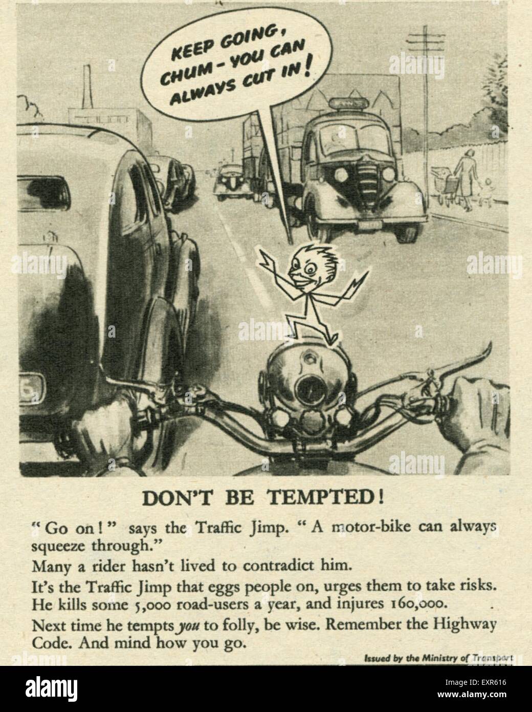 Negli anni quaranta il Governo britannico le campagne sulla sicurezza stradale Magazine annuncio pubblicitario Foto Stock